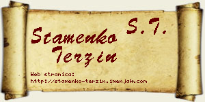 Stamenko Terzin vizit kartica